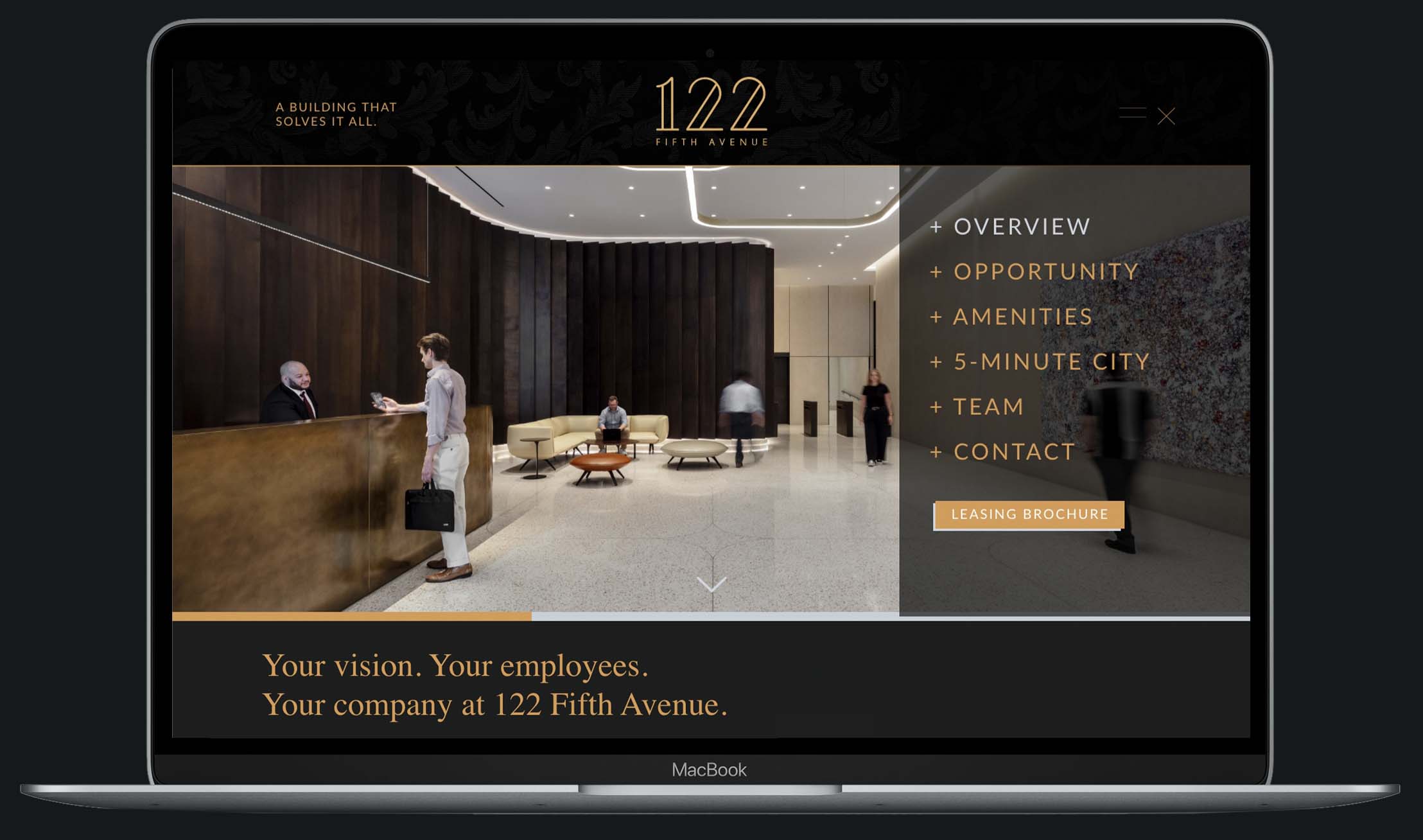 122 Fifth - Website screen